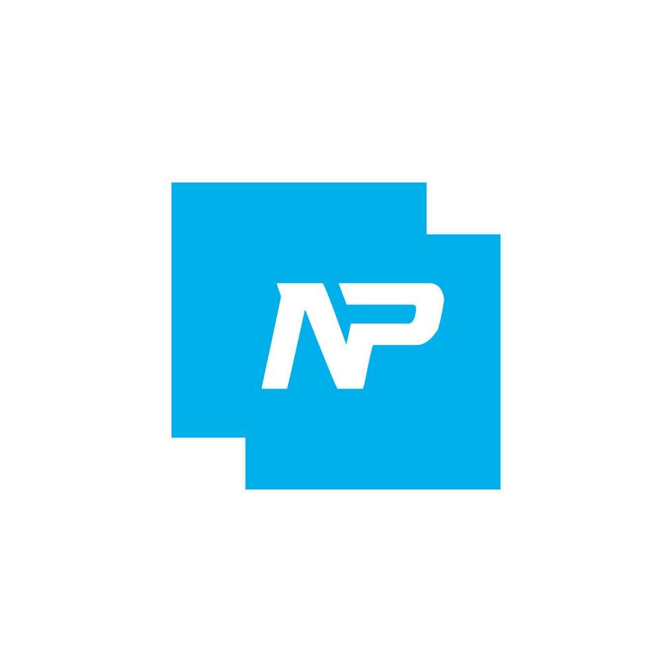 abstract brief np logo. deze logo icoon incorporeren met abstract vorm in de creatief manier vector