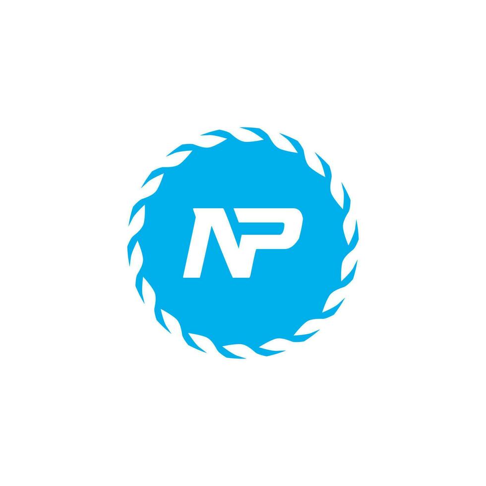 abstract brief np logo. deze logo icoon incorporeren met abstract vorm in de creatief manier vector