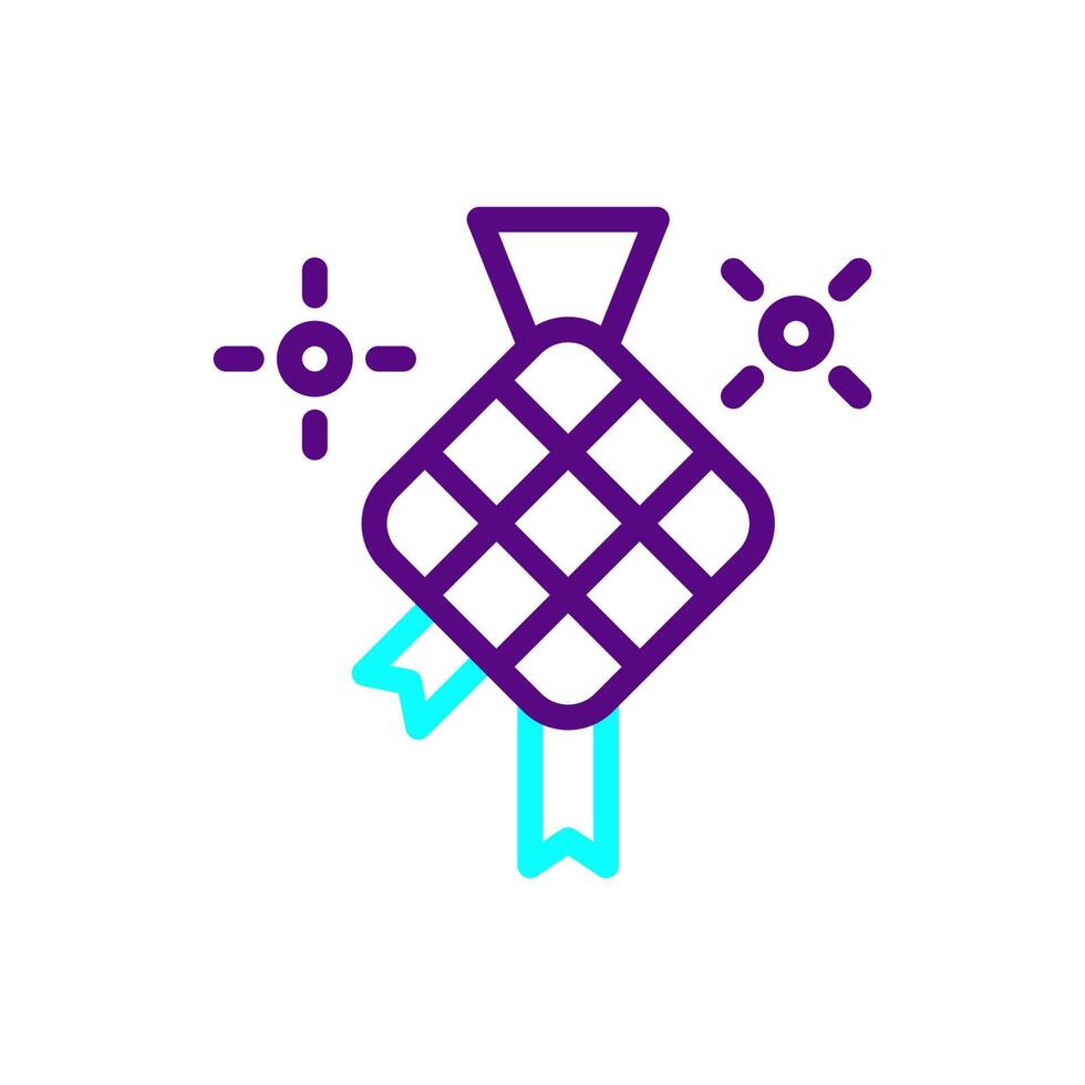 ketupat icoon duokleur Purper blauw kleur Ramadan symbool illustratie perfect. vector