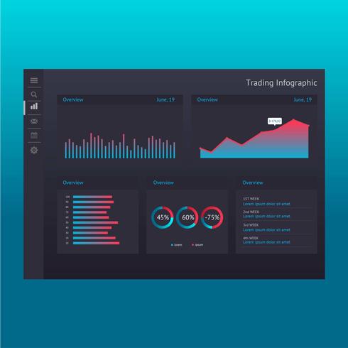 Diagram UI Kit-sjabloon vector