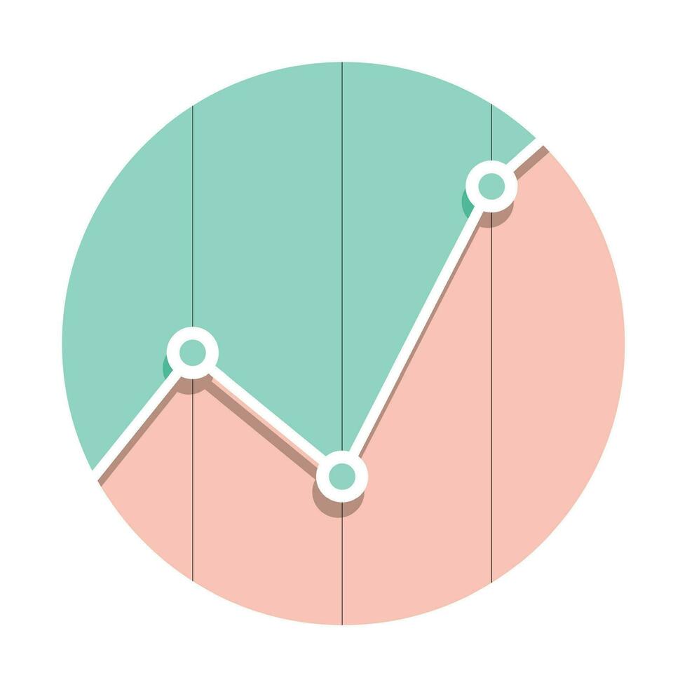 statistieken markt diagram icoon vlak stijl. statistieken diagram en infografieken, statistisch logo. vector illustratie