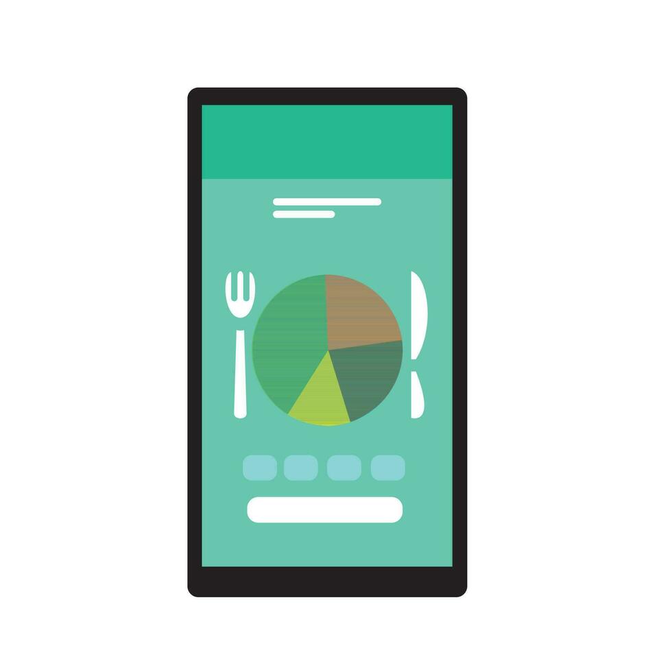 eetpatroon en gezond aan het eten app Aan smartphone, geïsoleerd icoon vector