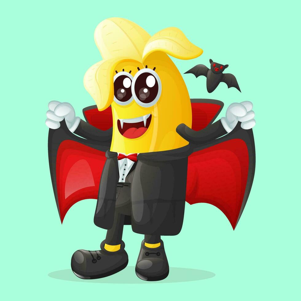 schattig banaan tekens Aan halloween vector