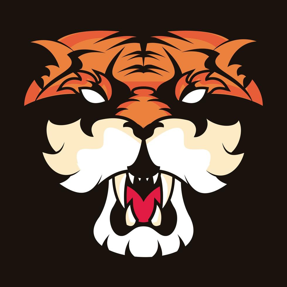 wild tijger geest creatief ontwerp vector