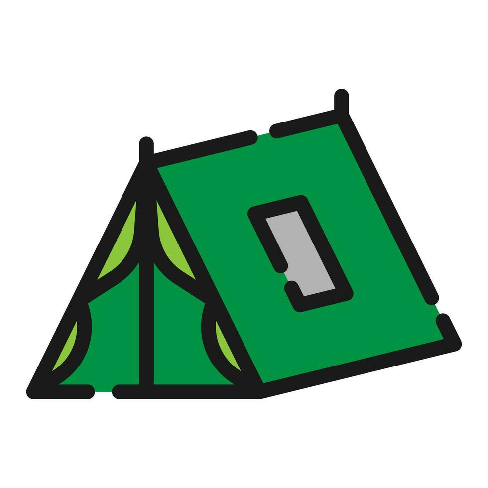 camping tent icoon, vector illustratie