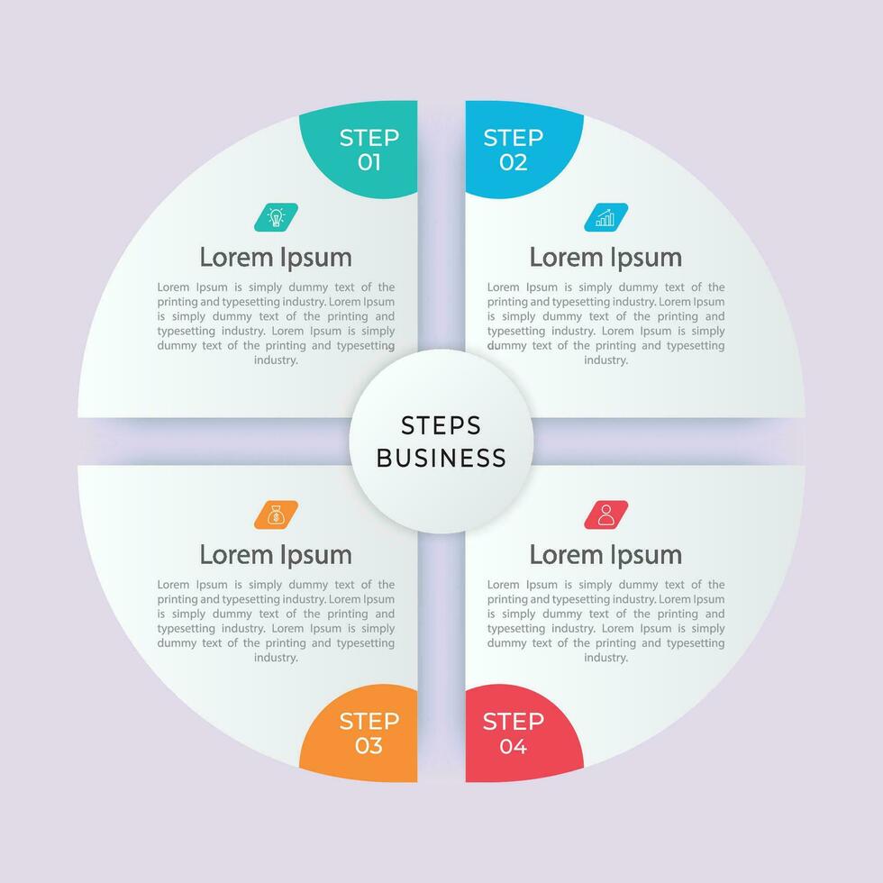 4 stappen infographics sjabloon ontwerp vector