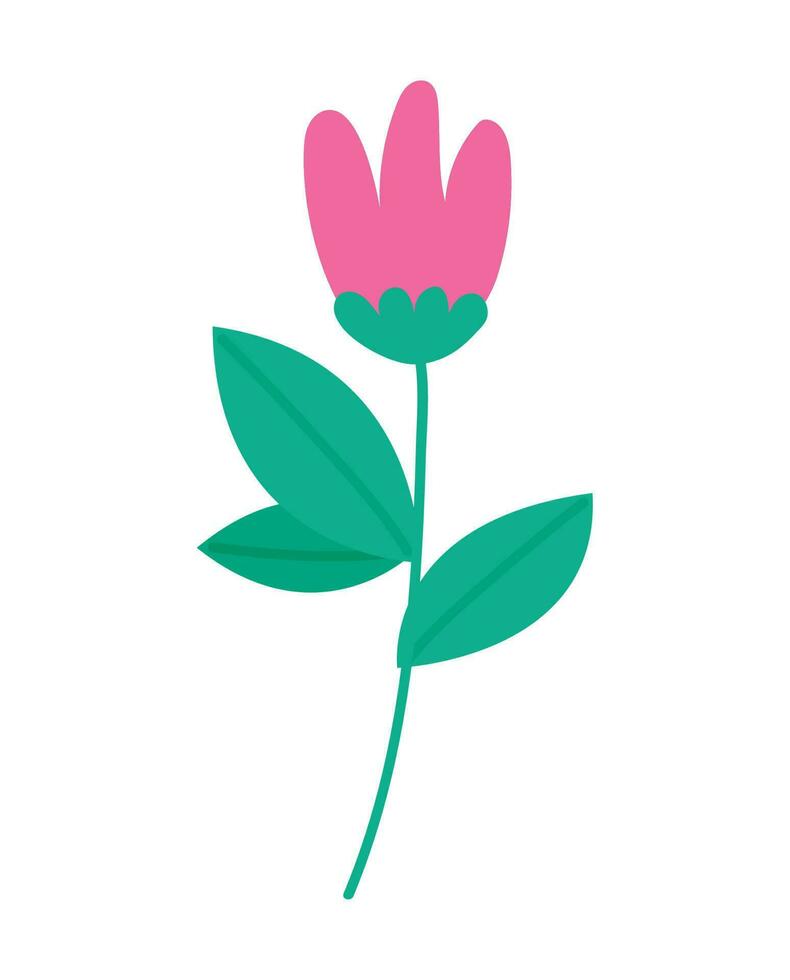 schattig roze bloem over- wit vector