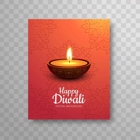 Moderne kleurrijke brochure van het diwali heldere ontwerp vector