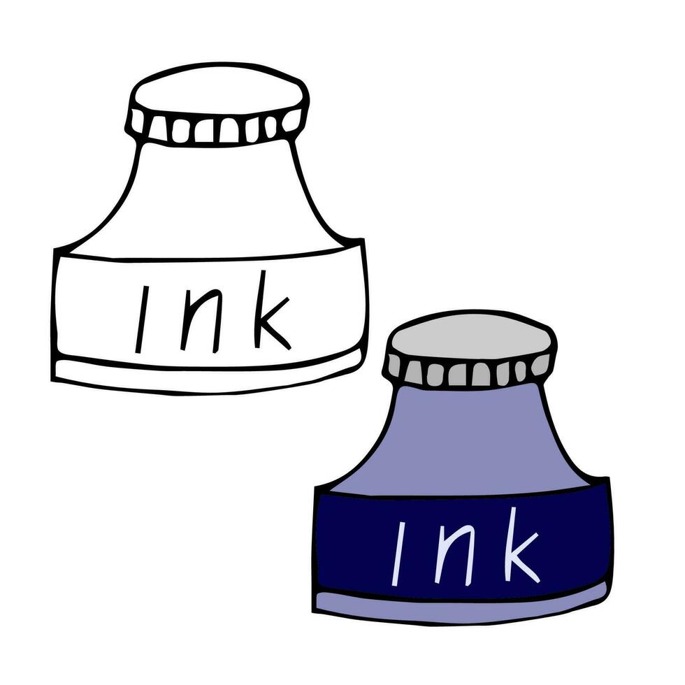 doodles school- onderwijs inkt pot vector