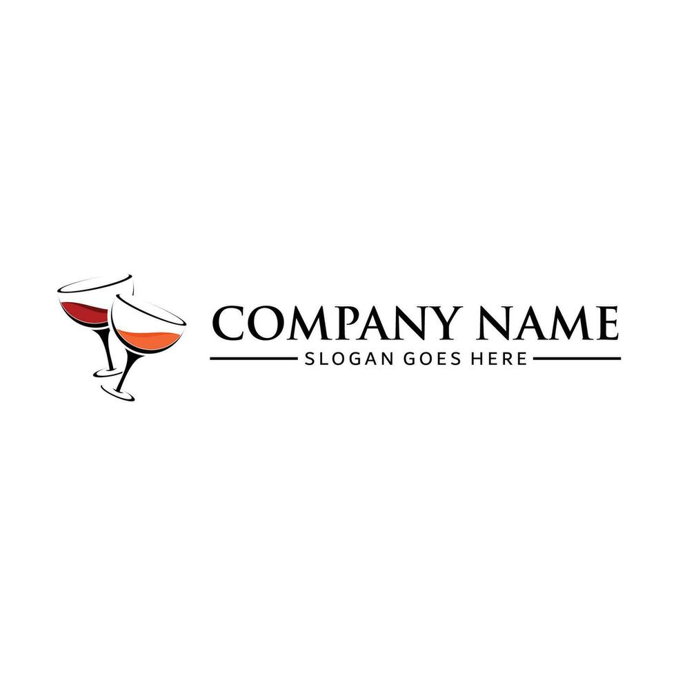 wijn glas logo ontwerp icoon vector Aan wit achtergrond