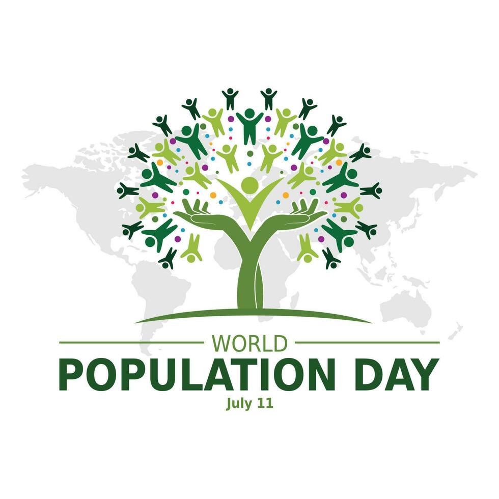 wereld bevolking dag, creatief concept ontwerp voor banier of poster vector