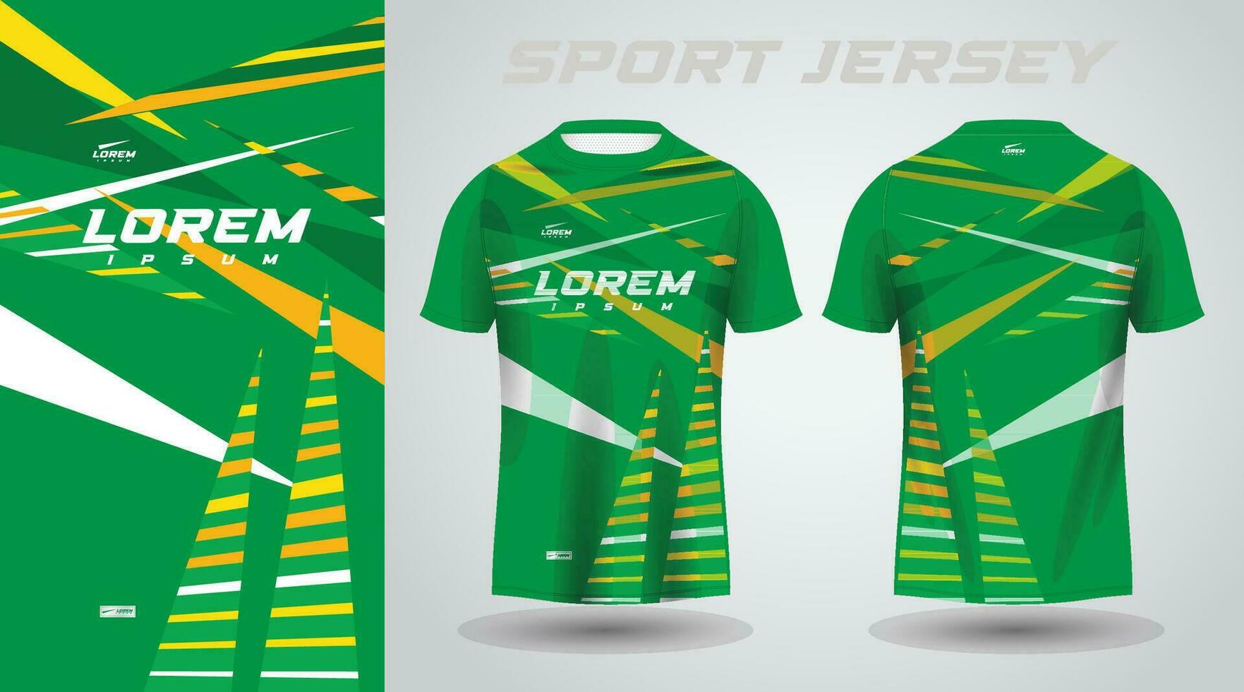 groen geel overhemd voetbal Amerikaans voetbal sport Jersey sjabloon ontwerp mockup vector