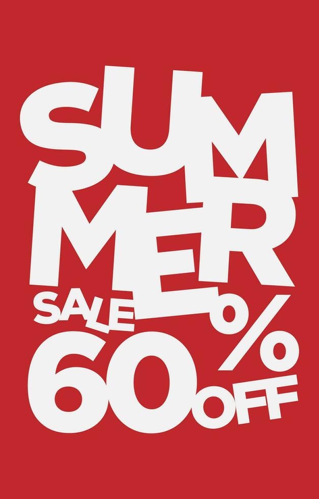 60 procent uit zomer uitverkoop promotionele typografie vector ontwerp element