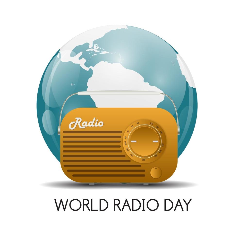 wereld radio dag achtergrond vectorillustratie vector