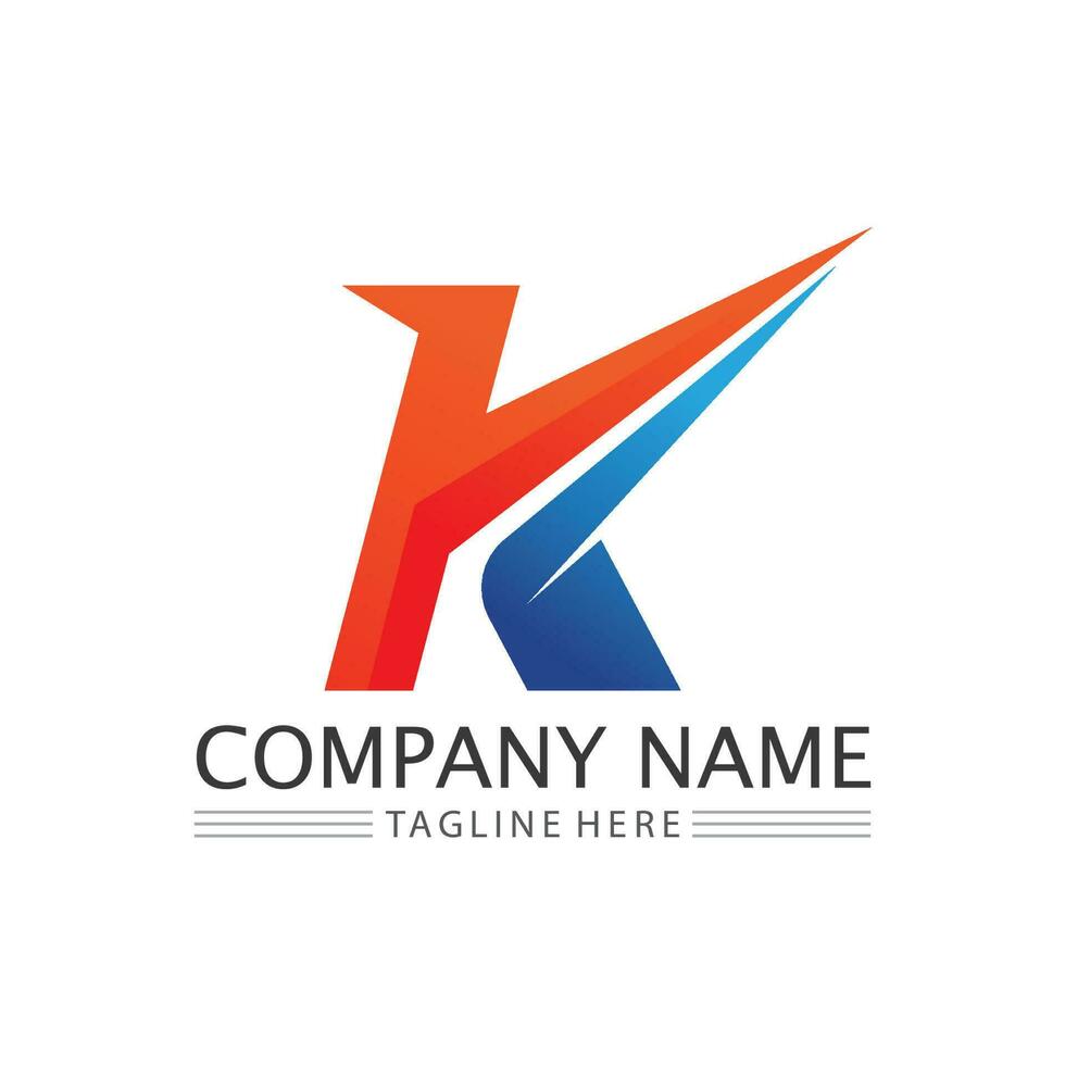 brief k logo icoon illustratie ontwerp sjabloon.afbeelding alfabet symbool voor bedrijf financiën logo. grafisch alfabet symbool voor zakelijke bedrijf identiteit. vector