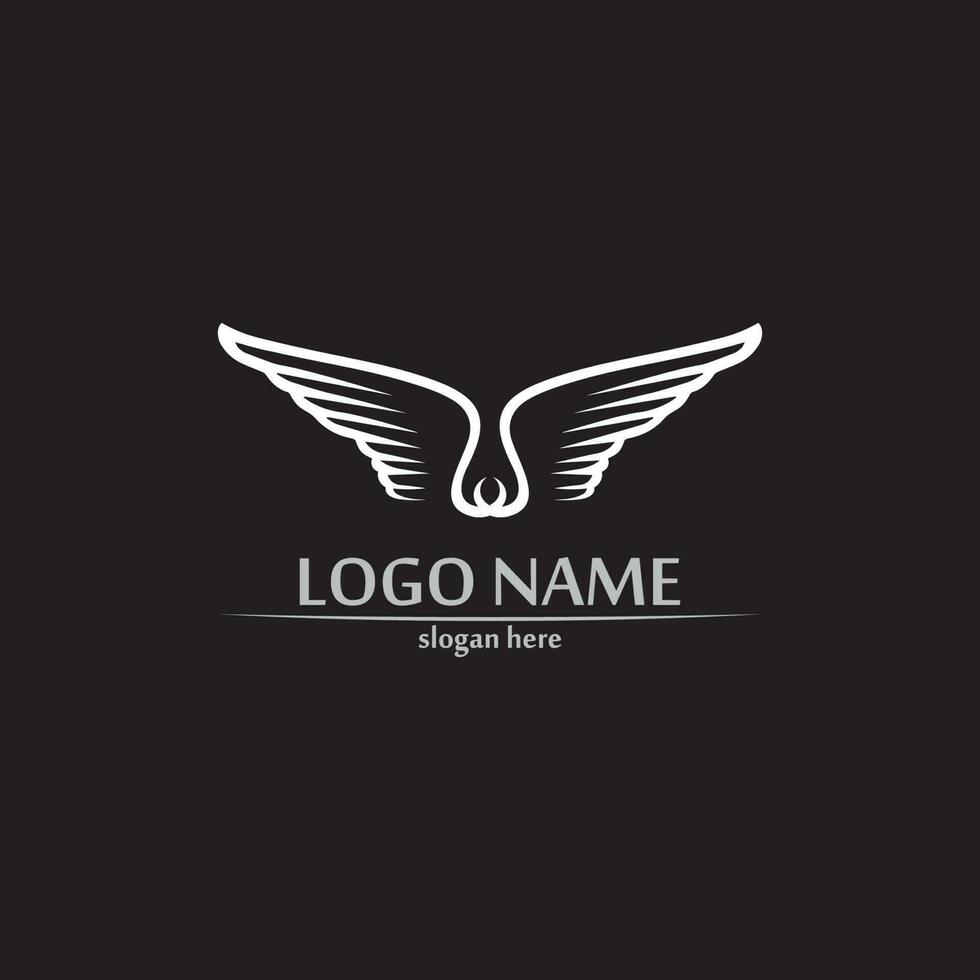 Vleugels logo bedrijf en ontwerp dier Vleugels vector snel vogel symbool icoon vlieg