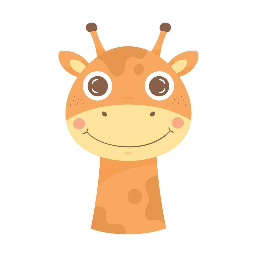 schattig giraffe dier aanbiddelijk karakter vector