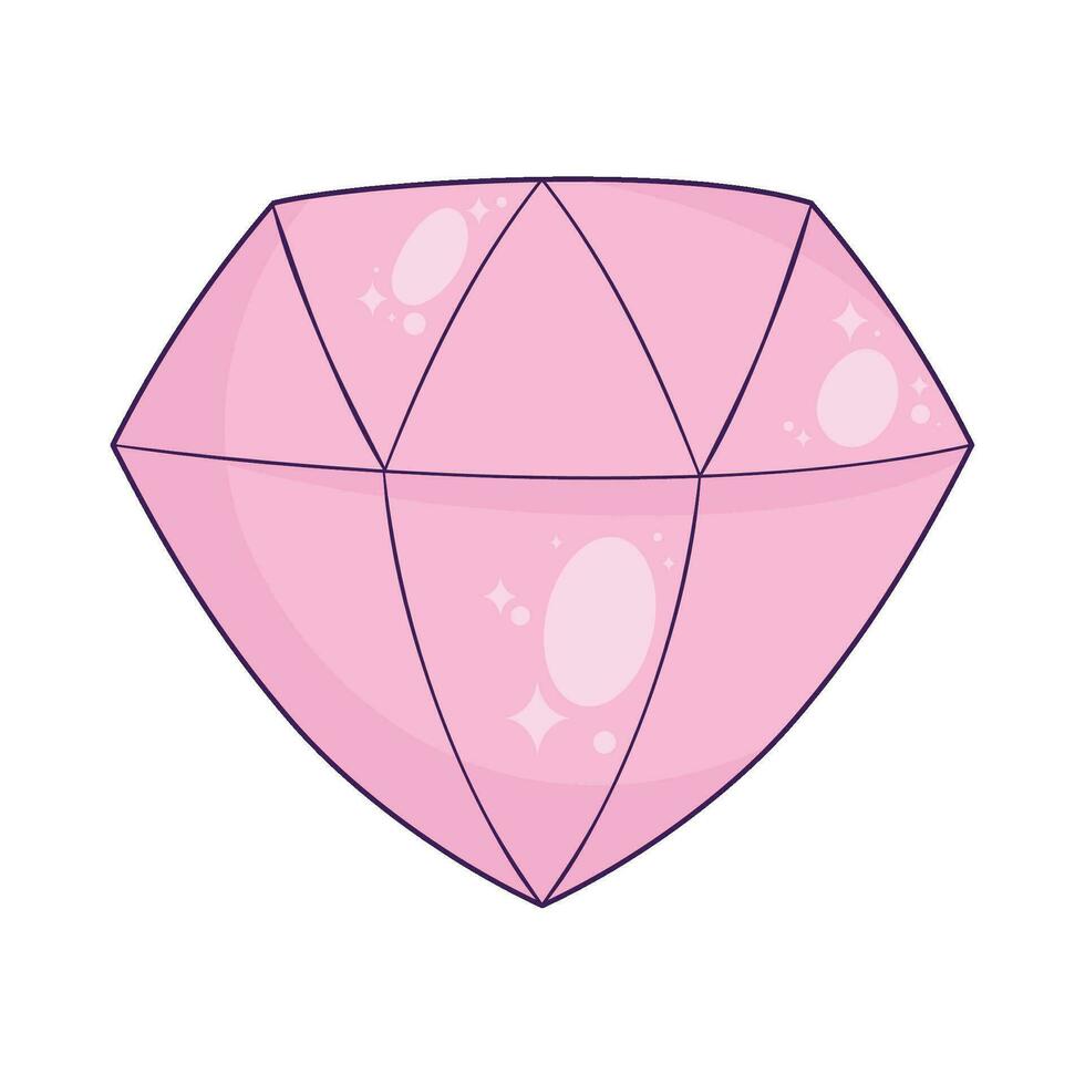 roze diamant steen jewerly icoon vector