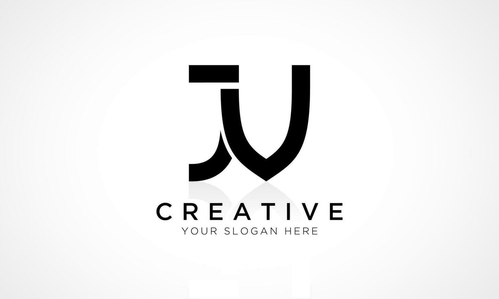 jv brief logo ontwerp vector sjabloon. alfabet eerste brief jv logo ontwerp met glanzend reflectie bedrijf illustratie.