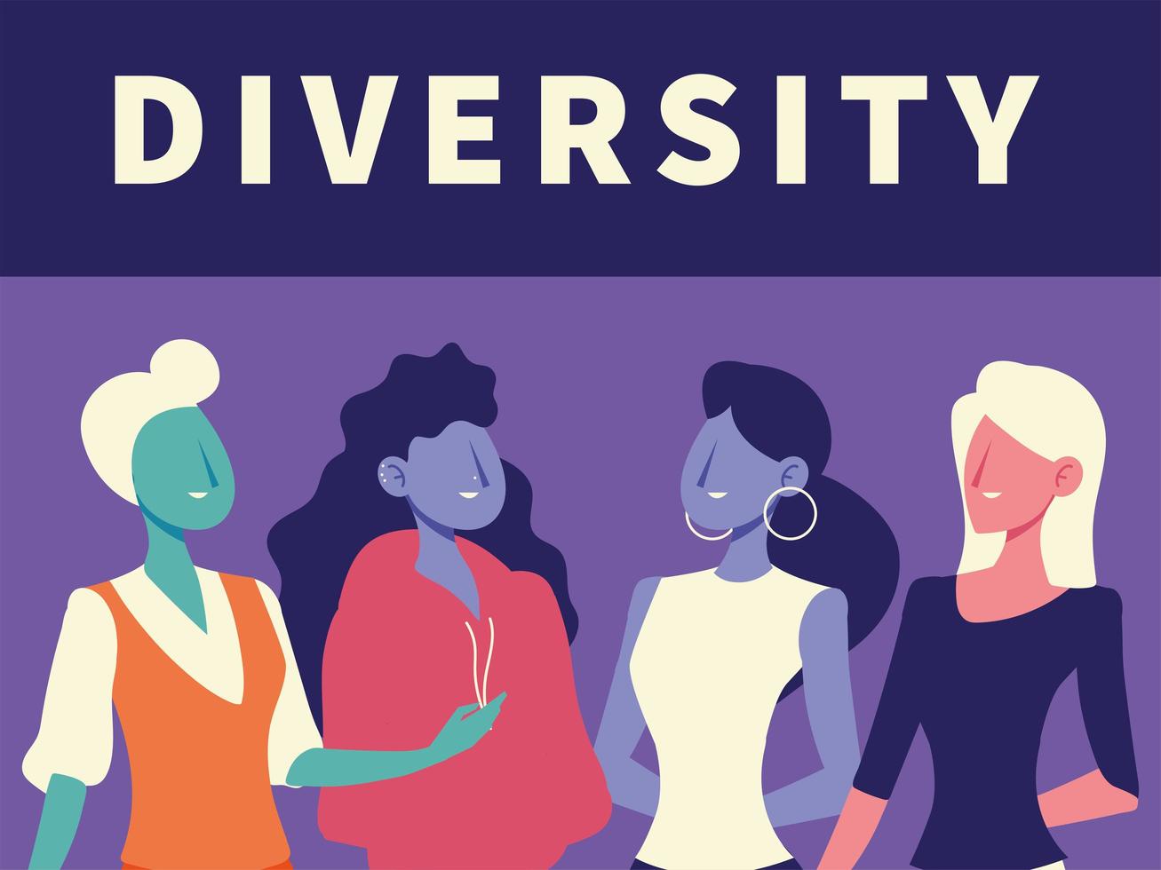 diversiteit vrouwen portret avatar karakters ontwerp vector