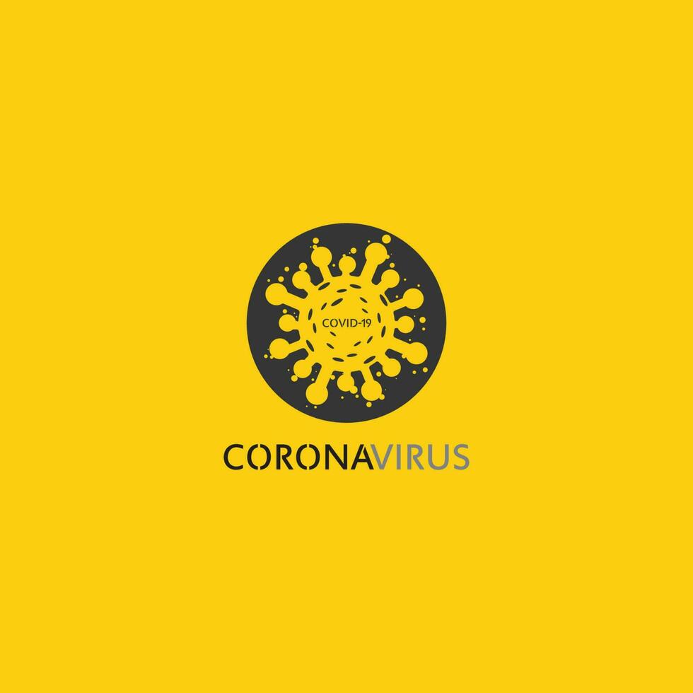 corona virus logo virus vector, vaccin logo, infectie bacteriën icoon en gezondheidszorg gevaar sociale afstand pandemie covid 19 vector