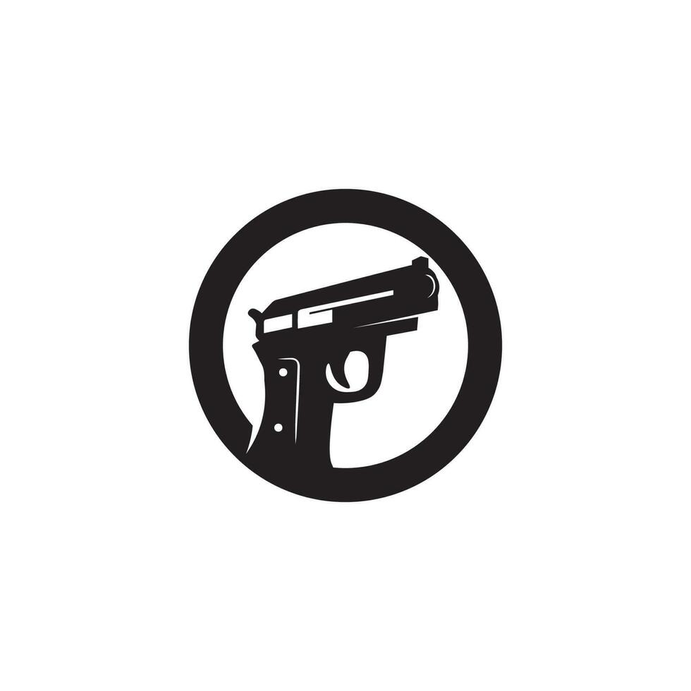 pistool logo en leger soldaat sniper shot vector ontwerp illustratie militair schot revolver