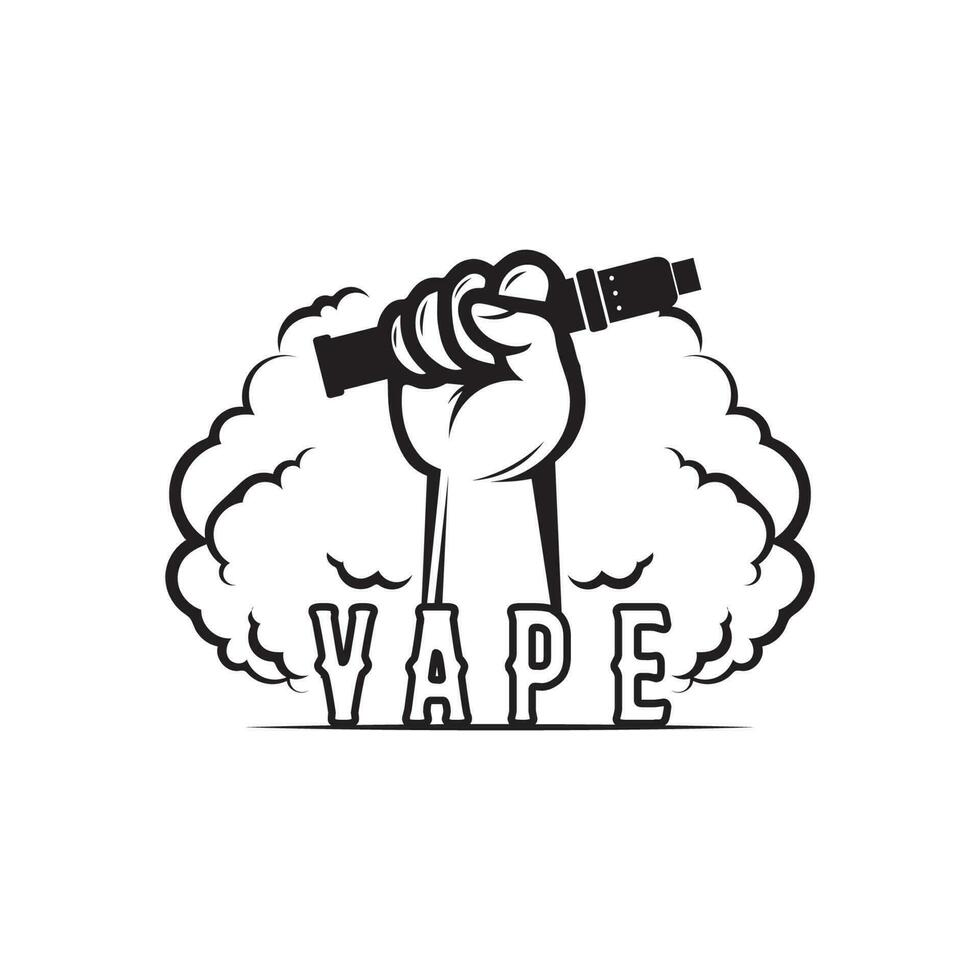 vape en damp logo pictogram rook vector en decorontwerp voor vapers vaping apparaat en lifestyle modern roken