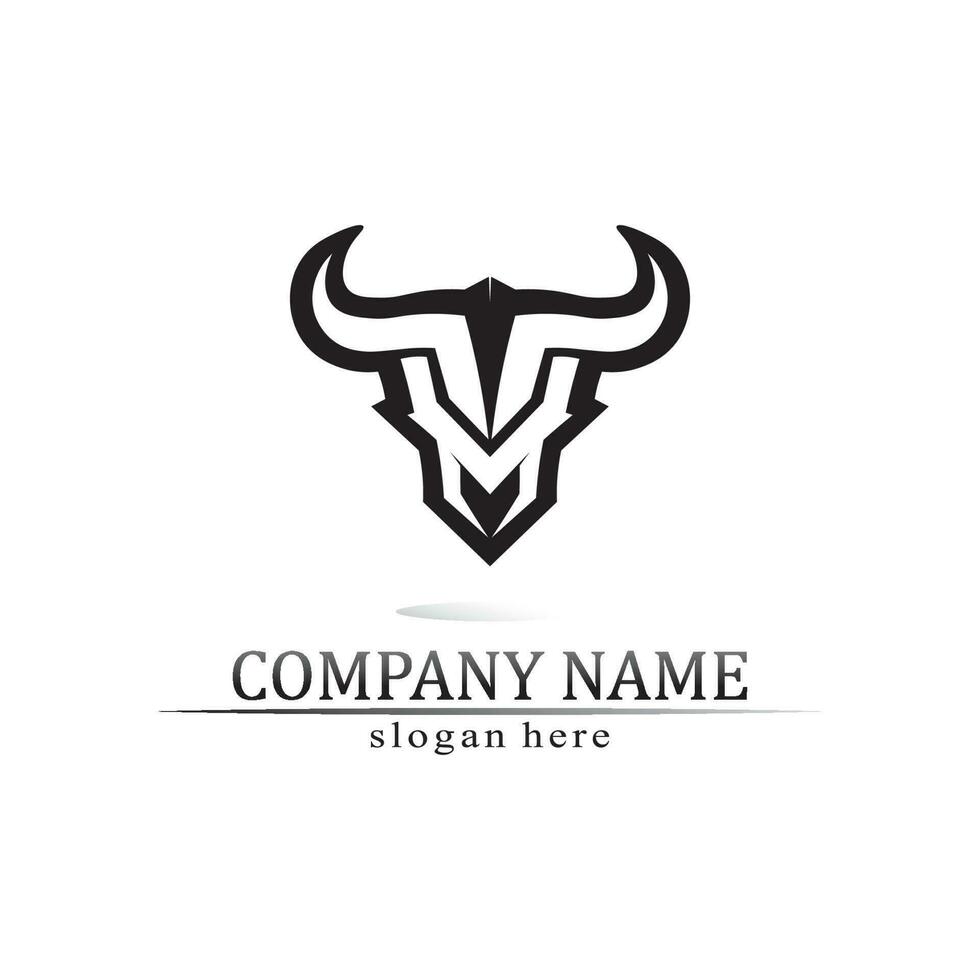 stier hoorn en buffel logo en symbolen sjabloon pictogrammen app vector