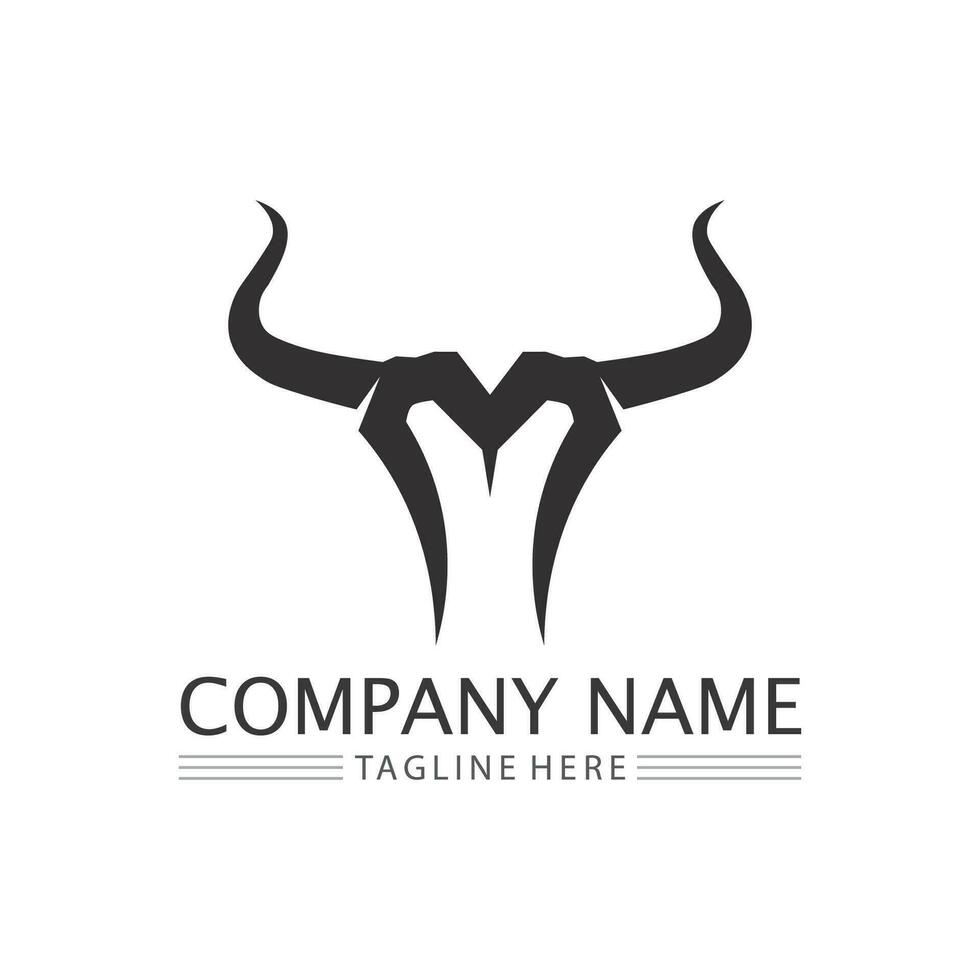 stier toeter koe en buffel logo en symbool sjabloon pictogrammen app vector