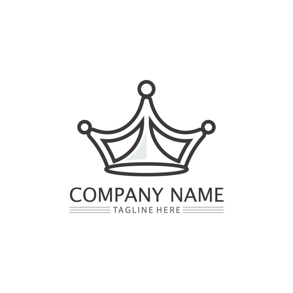 kroon logo koning logo koningin logo, prinses, sjabloon vector pictogram illustratie ontwerp keizerlijk, koninklijk en succes logo business