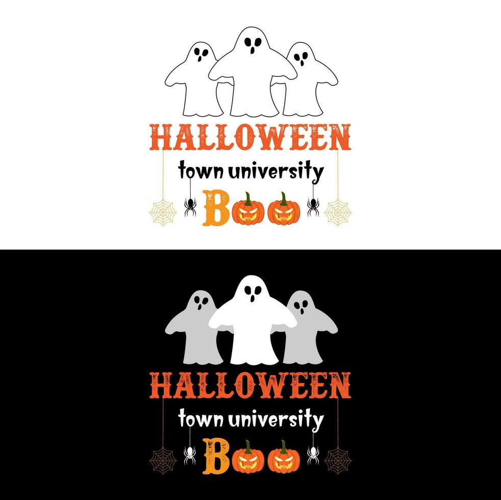 halloween t overhemd halloween stad- Universiteit boe vector