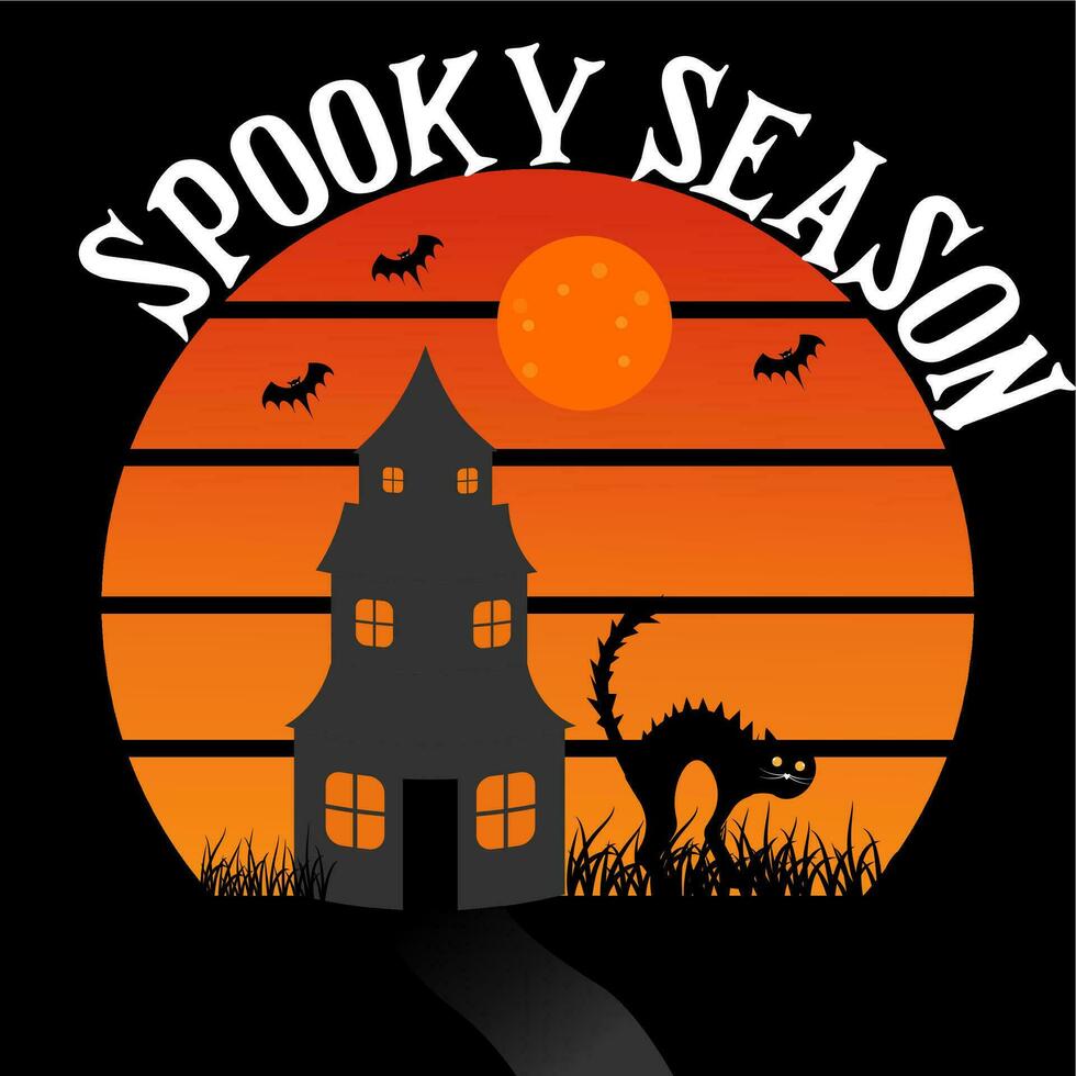 halloween t-shirt ontwerp spookachtig seizoen vector
