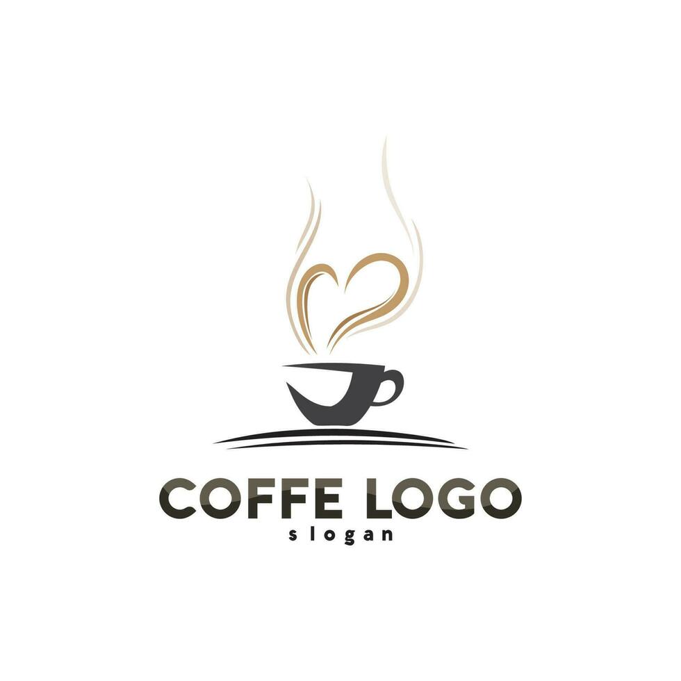 koffiekopje logo sjabloon vector pictogram ontwerp en koffie zwart