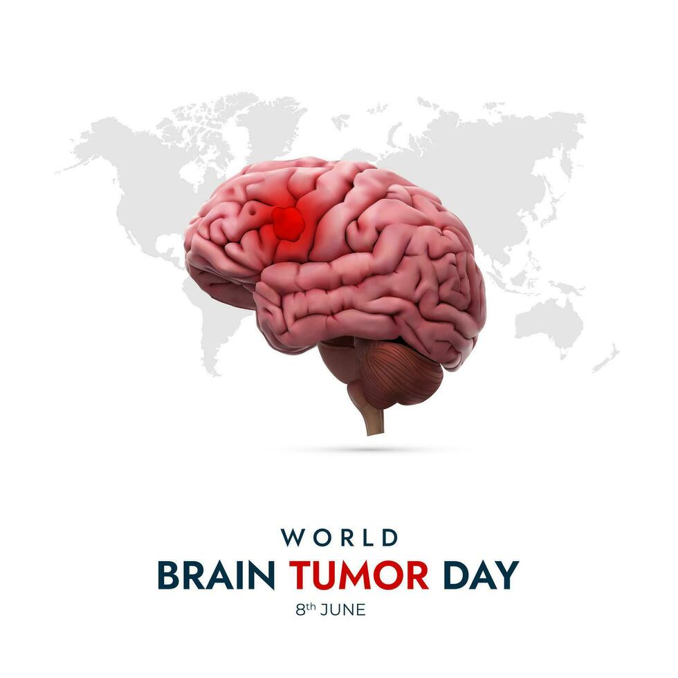 wereld hersenen tumor dag ontwerp voor verspreiding bewustzijn en onderwijzen mensen over hersenen tumoren vector