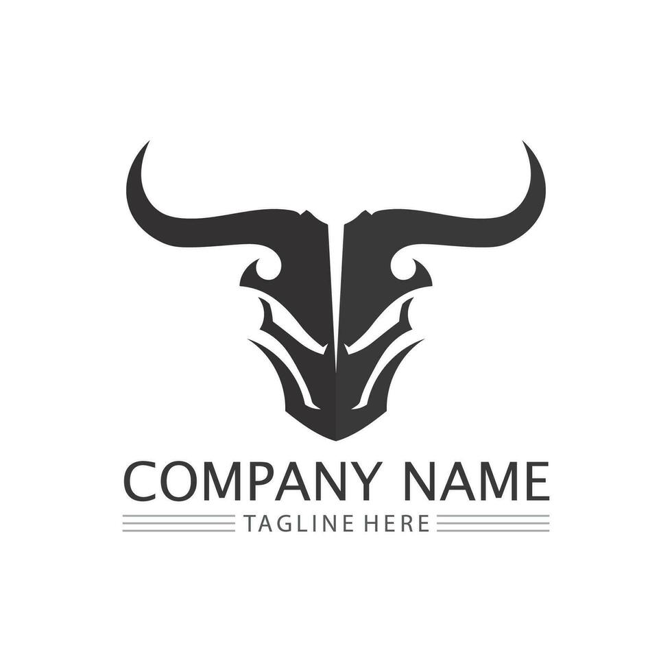 stier en koe logo ontwerp icoon vector toeter dieren