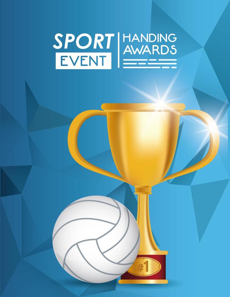 volleybal sportbal en trofee vector