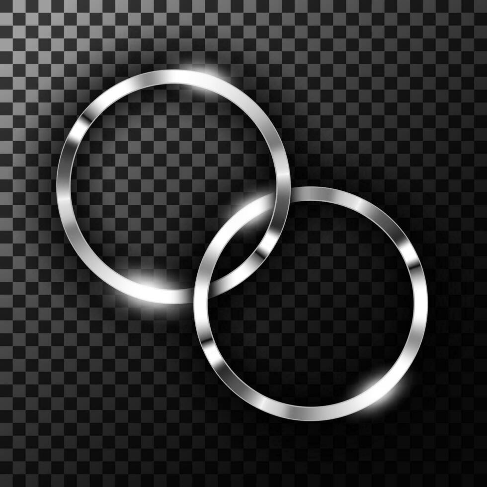 metalen chroom ringen, vector illustratie