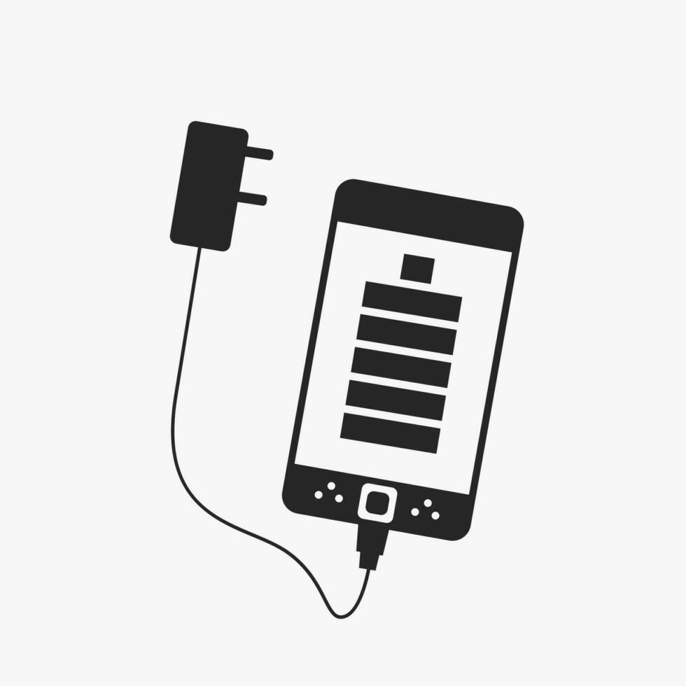 smartphone opladen accu vlak icoon, vector illustratie