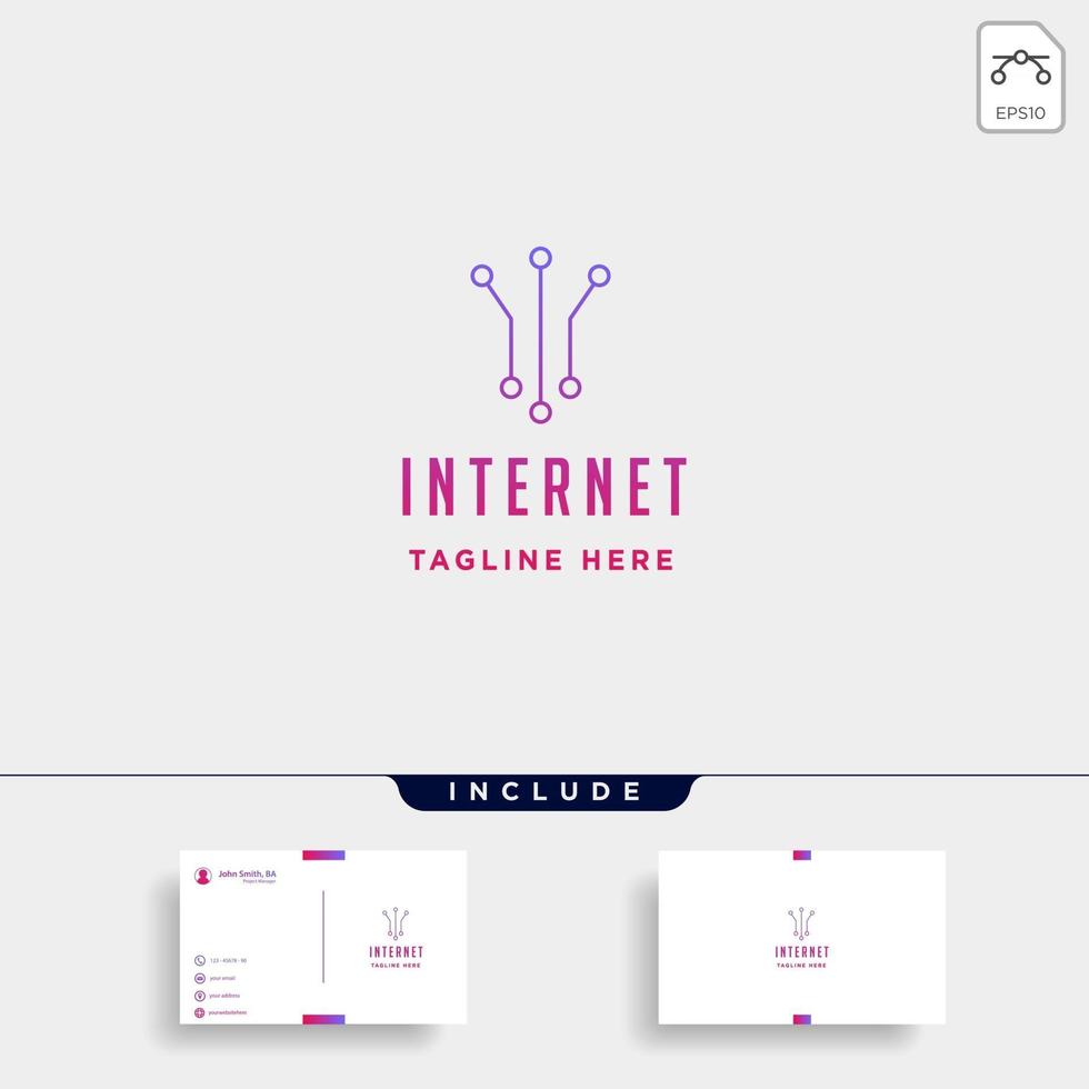 internetverbinding eenvoudig logo ontwerp vector communicatie symbool pictogram teken