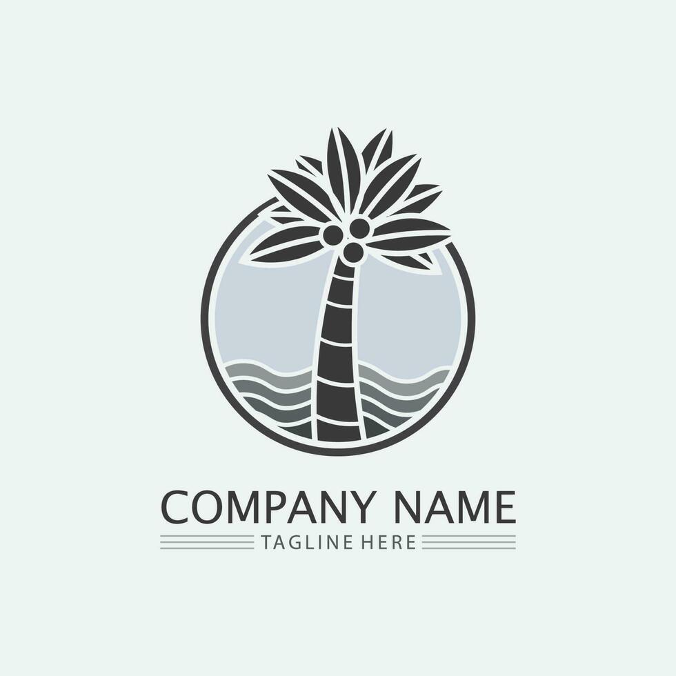 palmboom zomer logo sjabloon vector