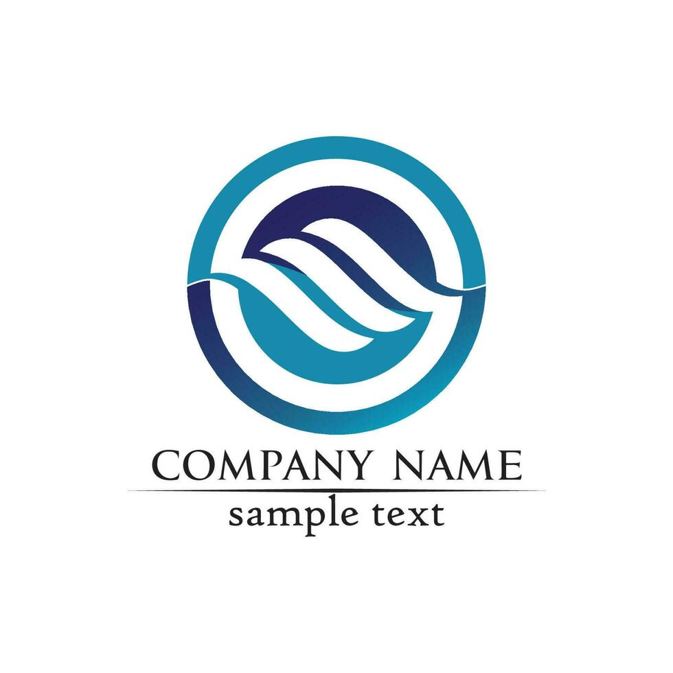 golven strand logo en symbolen sjabloon pictogrammen app vector