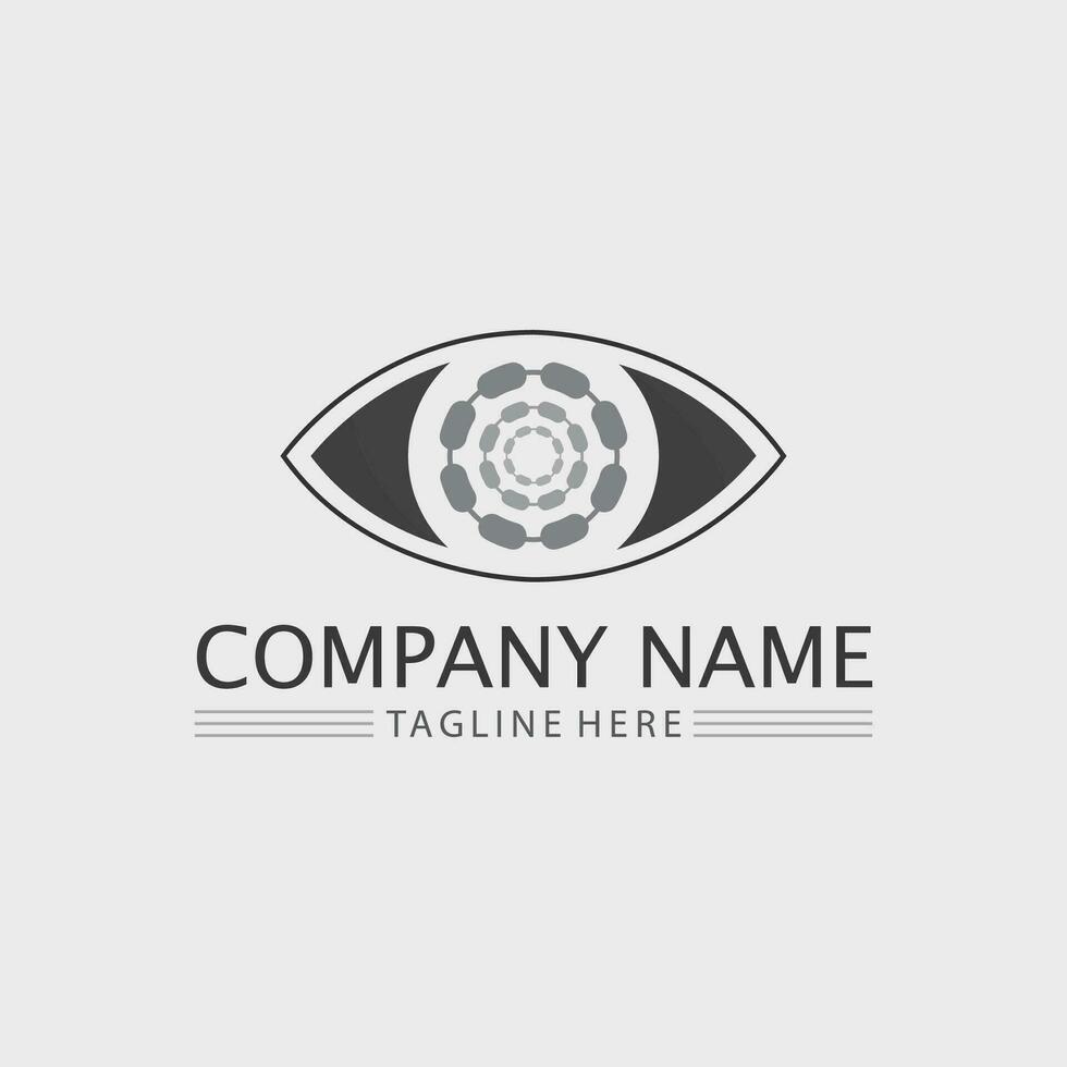 oog en visie ontwerp zorg vector logo icoon