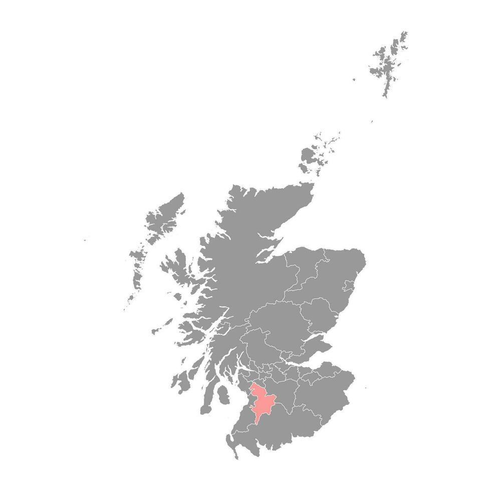 oosten- ayrshire kaart, raad Oppervlakte van Schotland. vector illustratie.