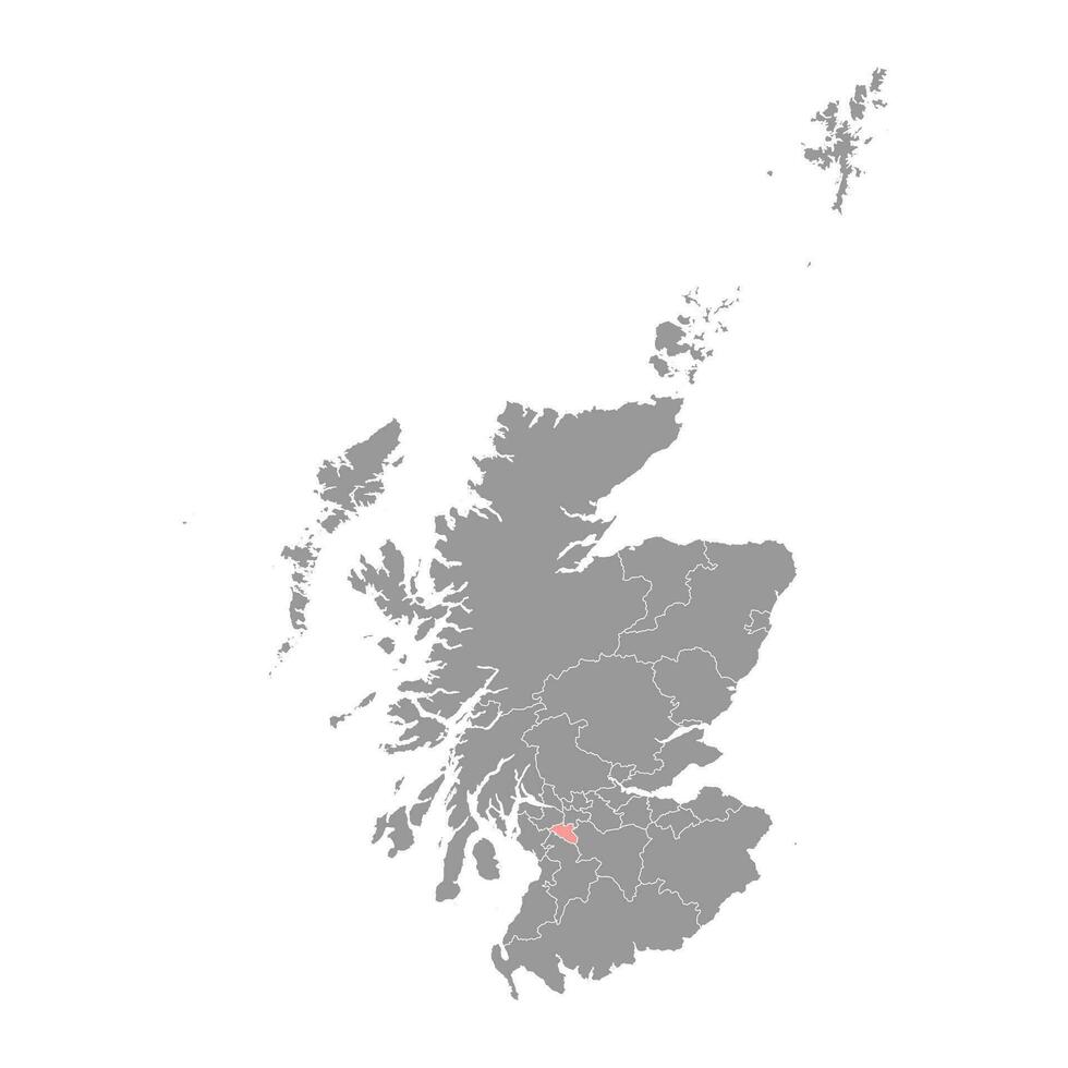 oosten- renfrewshire kaart, raad Oppervlakte van Schotland. vector illustratie.