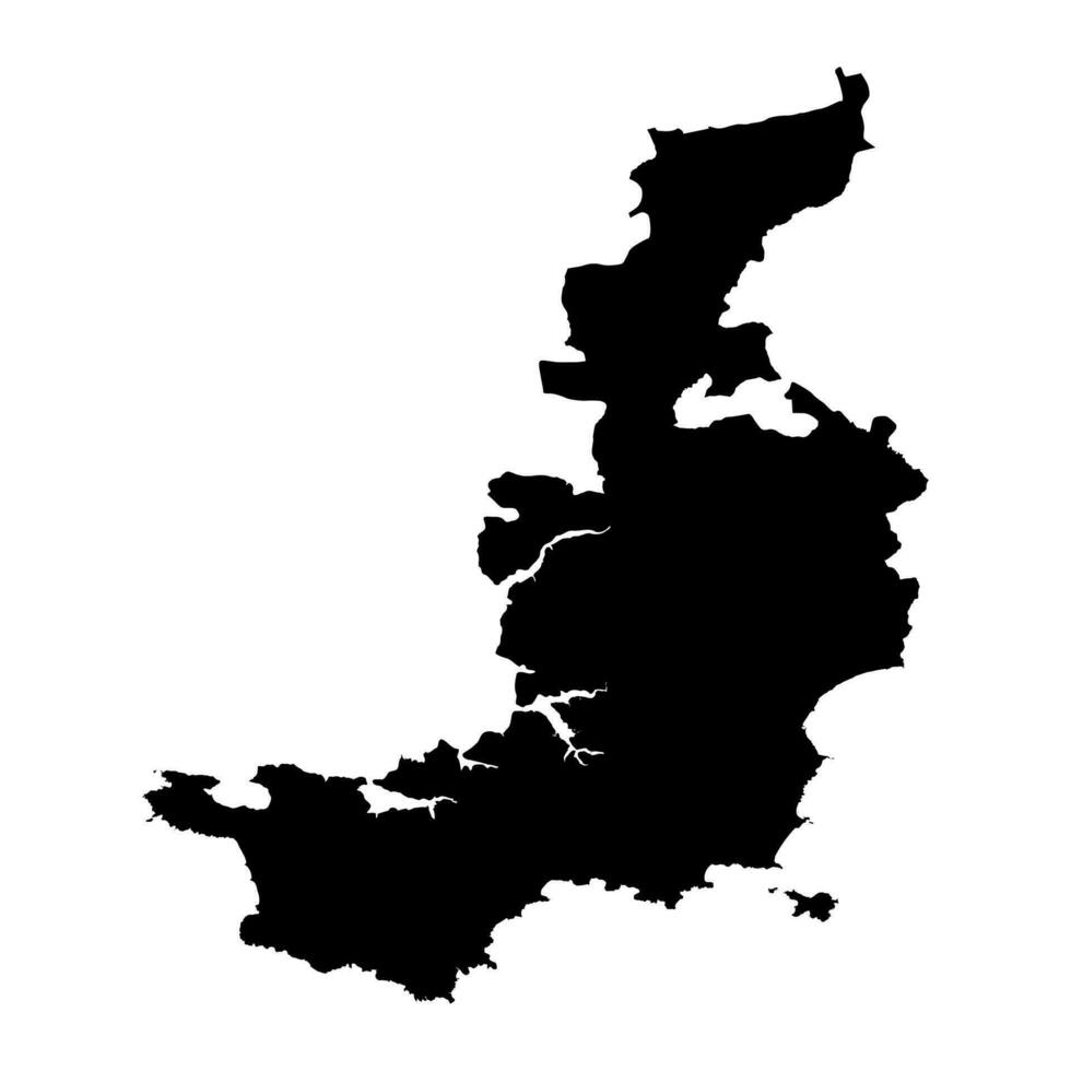 zuiden pembrokeshire kaart, wijk van Wales. vector illustratie.