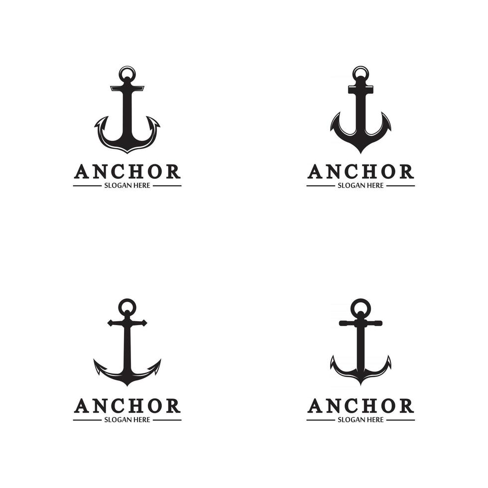 anker logo en symbool sjabloon pictogrammen app vector afbeelding