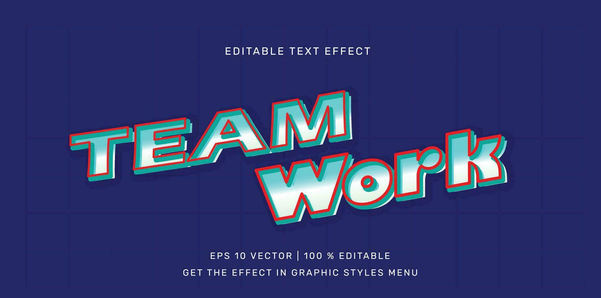 tekst effect team werk vector