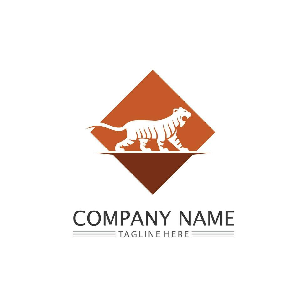 tijger logo en mascotte ontwerp dierlijke vectorillustratie vector