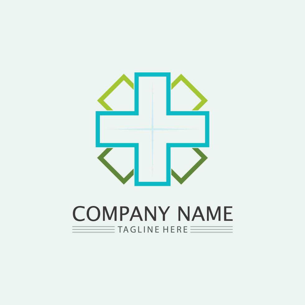 ziekenhuis logo en gezondheidszorg pictogram symbolen sjabloon pictogrammen app vector