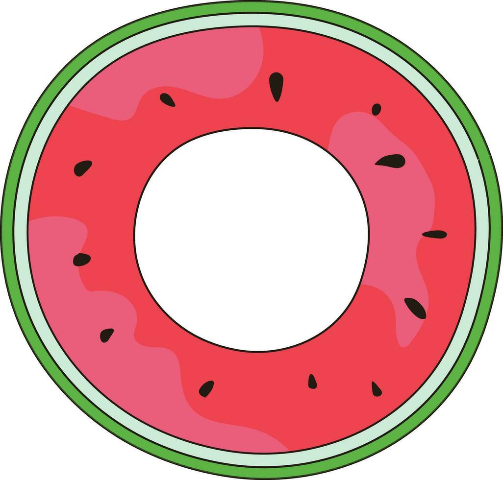 watermeloen voedsel zwemmen ring drijvend zomer illustratie grafisch element vector